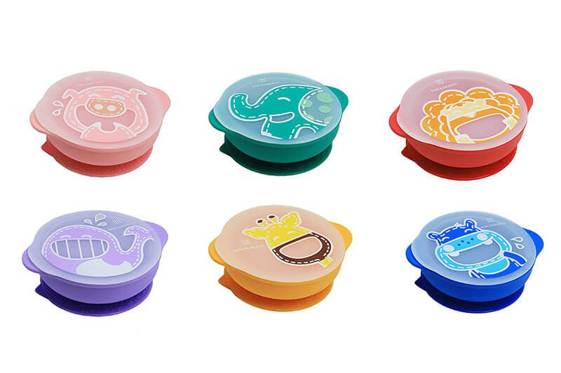 Tigela com Sucção e Tampa em Silicone Porquinha - Marcus & Marcus