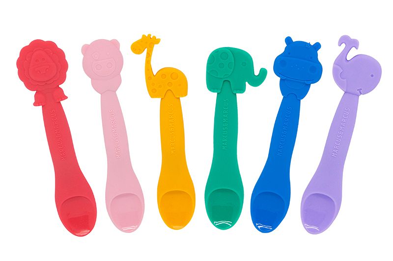 Colher de Silicone Infantil Porquinha - Marcus & Marcus