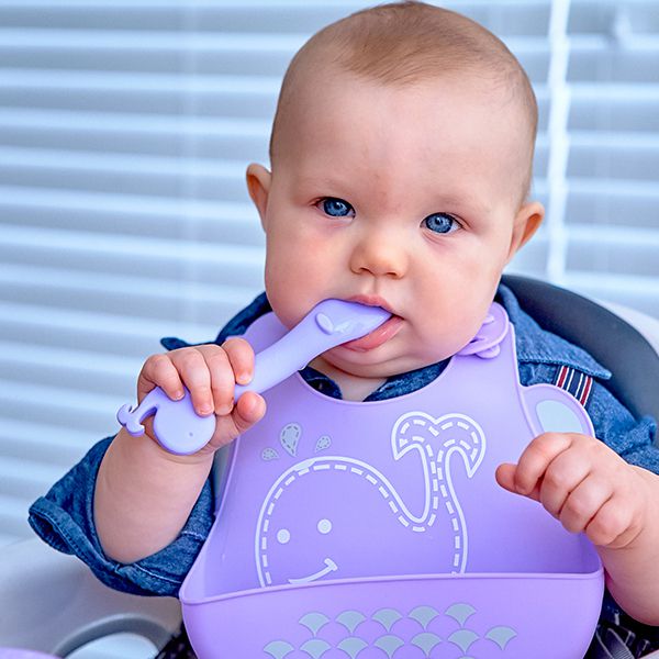 Colher de Silicone Infantil Porquinha - Marcus & Marcus