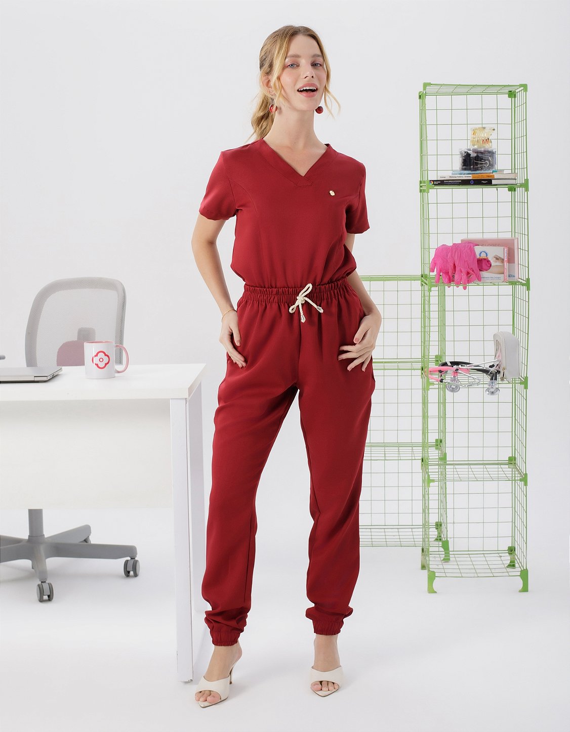 Scrub Feminino Gérbera Vinho — foto 2