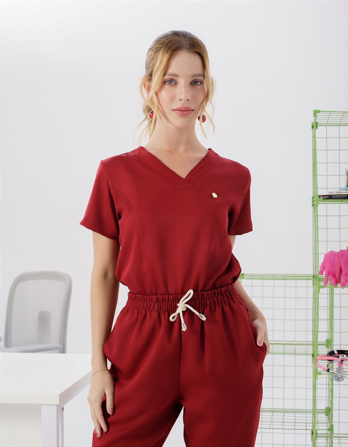 Scrub Feminino Gérbera Vinho — foto 4