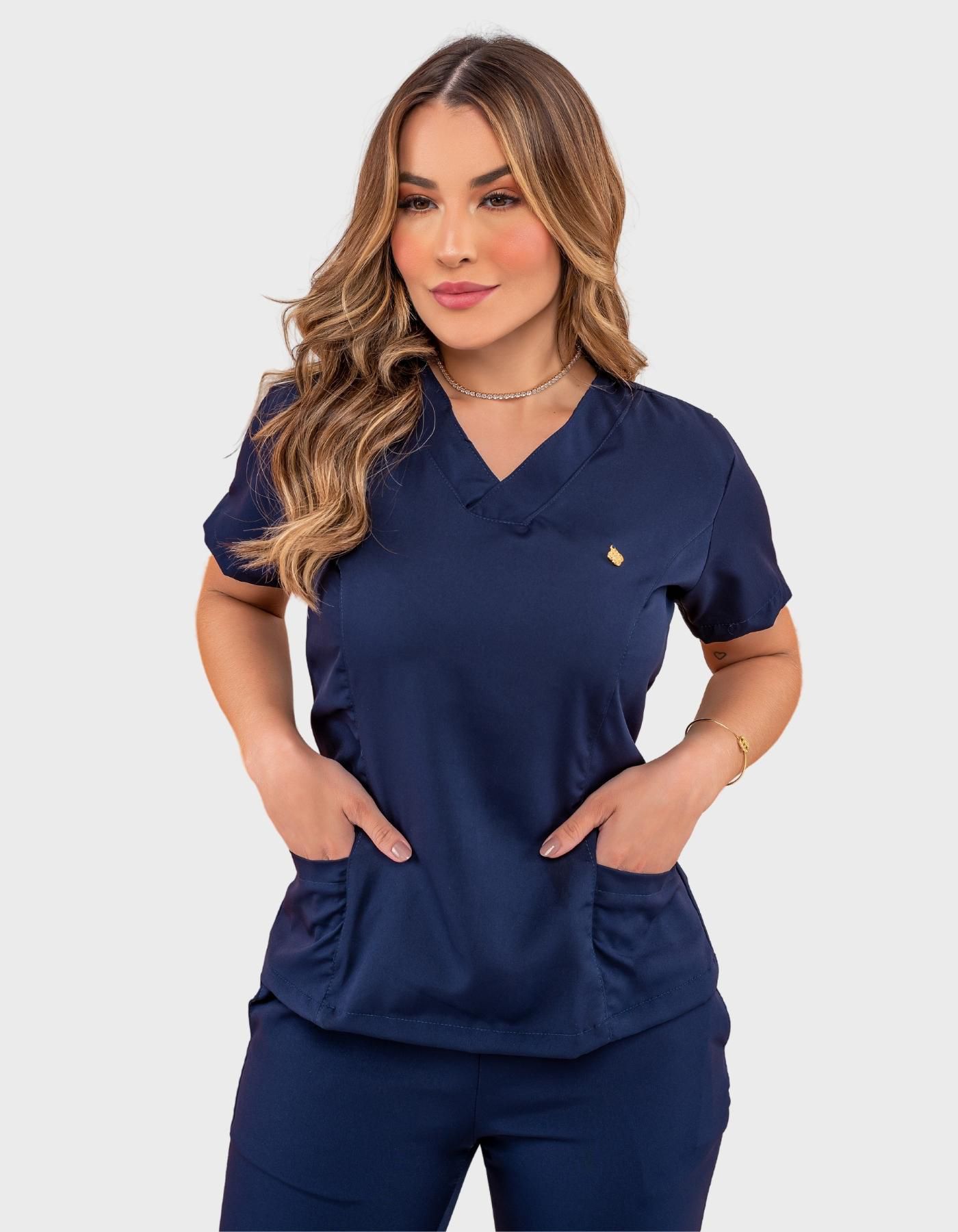 Scrub Feminino Gérbera Marinho — foto 1
