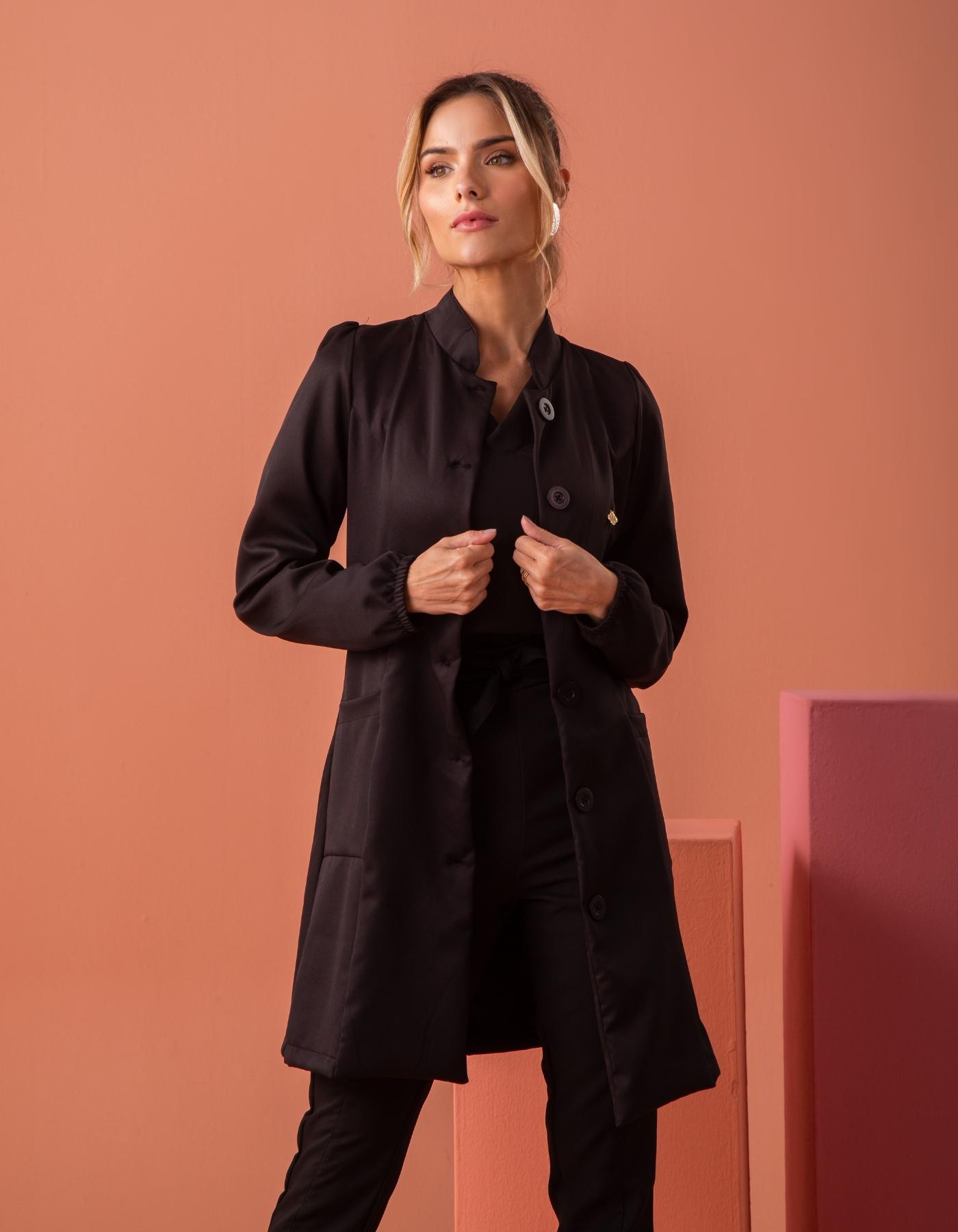 Jaleco Feminino Liza Preto — foto 3