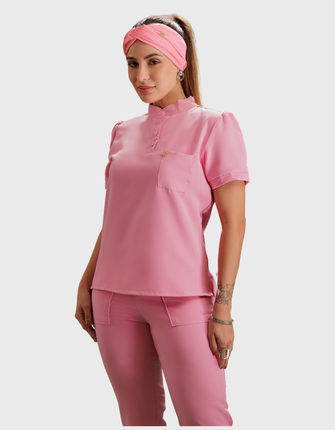 Scrub Feminino Emily Rosa Chiclete — foto 1