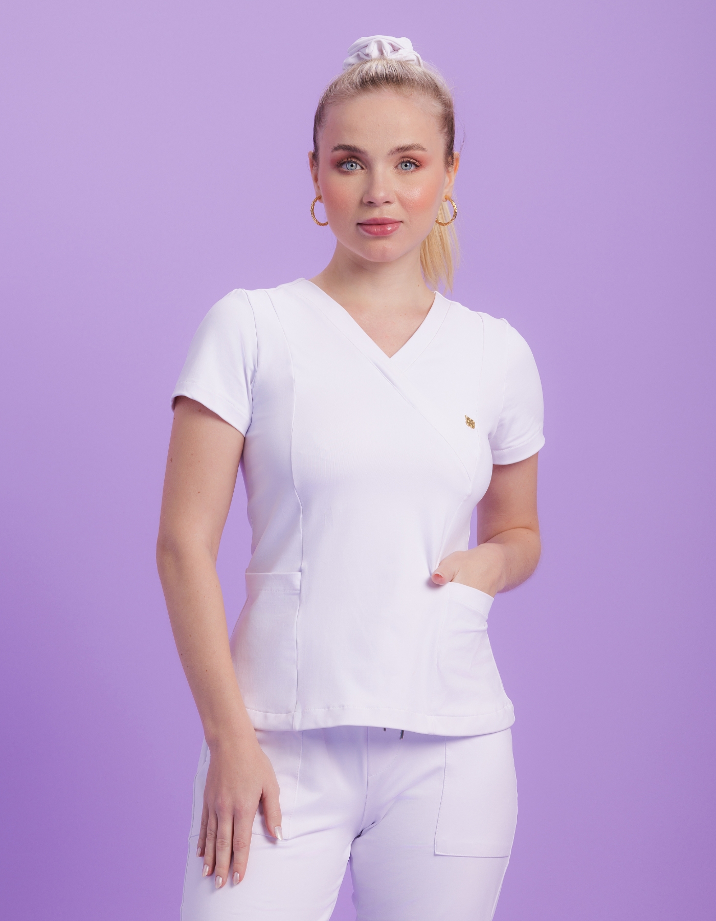 Scrub Feminino Moove Branco — foto 4