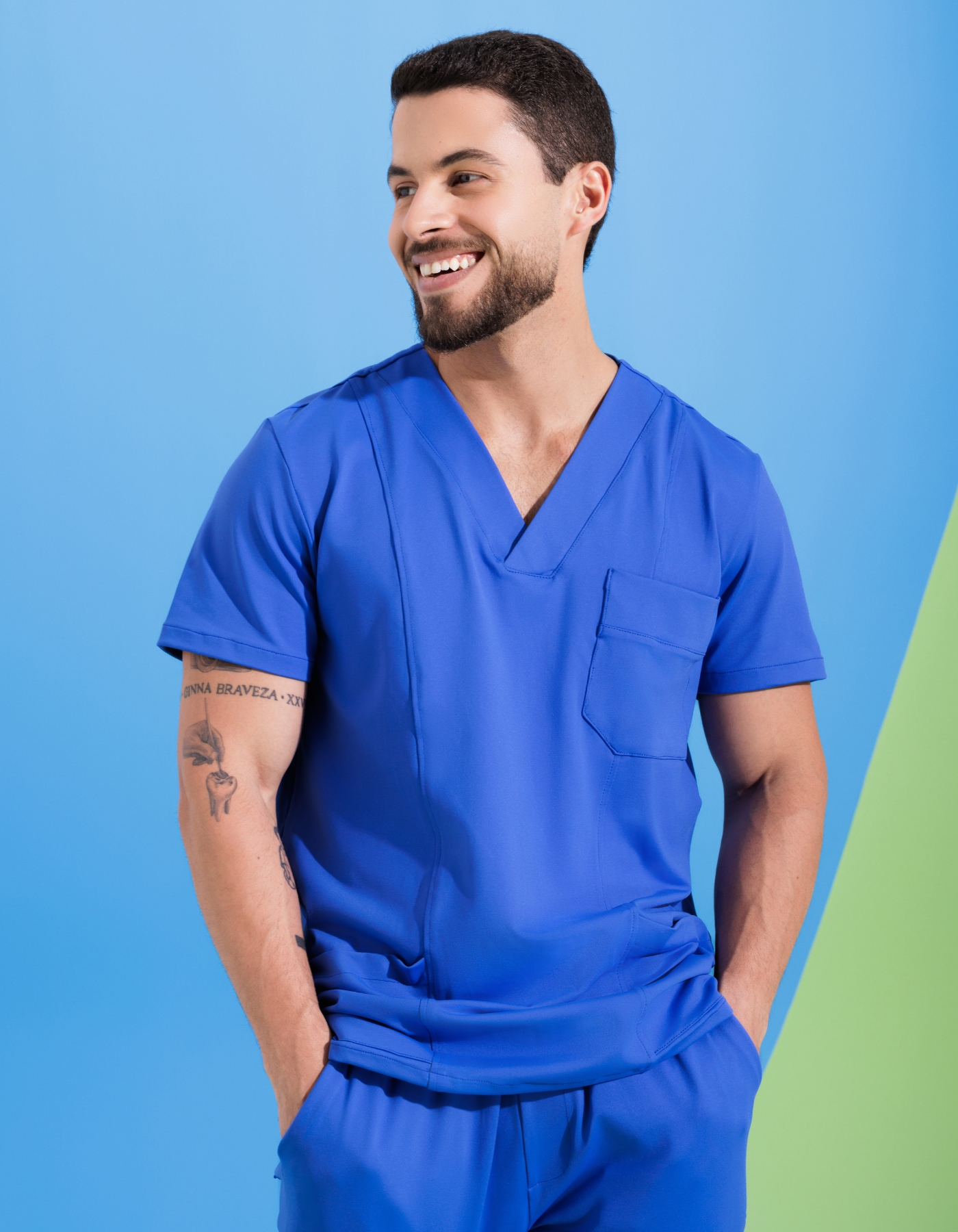 Scrub Masculino David Azul Royal — foto 4
