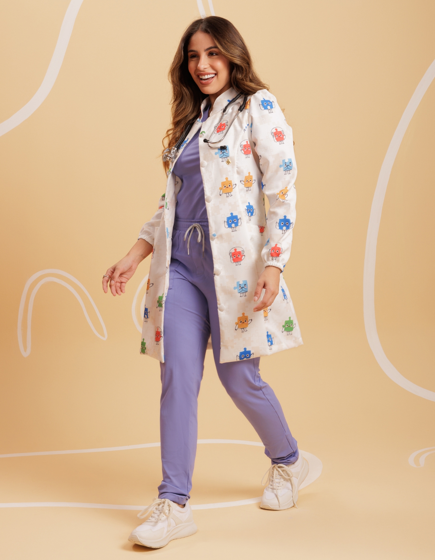 Jaleco Feminino Liza Estampa Autismo — foto 8