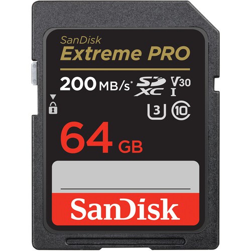Cartão de Memória SanDisk EXTREME PRO SDXC UHS-I 64GB 200 MB/s V30