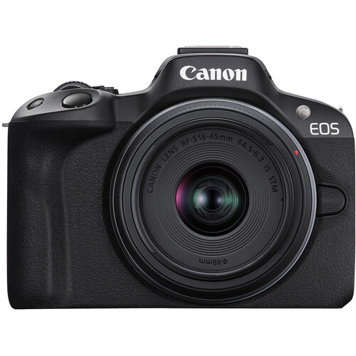 Câmera Canon EOS R50 Mirrorless Preta Kit com Lente Canon RF-S 18-45mm f/4.5-6.3 IS STM