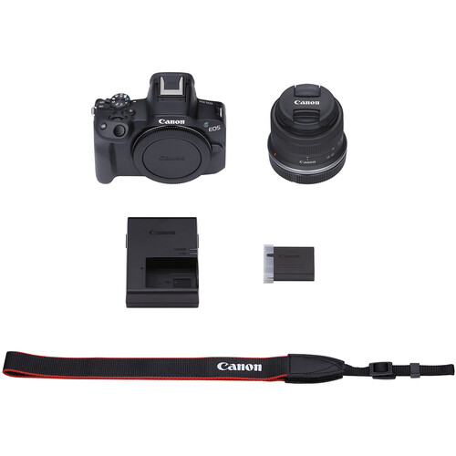 Câmera Canon EOS R50 Mirrorless Preta Kit com Lente Canon RF-S 18-45mm f/4.5-6.3 IS STM