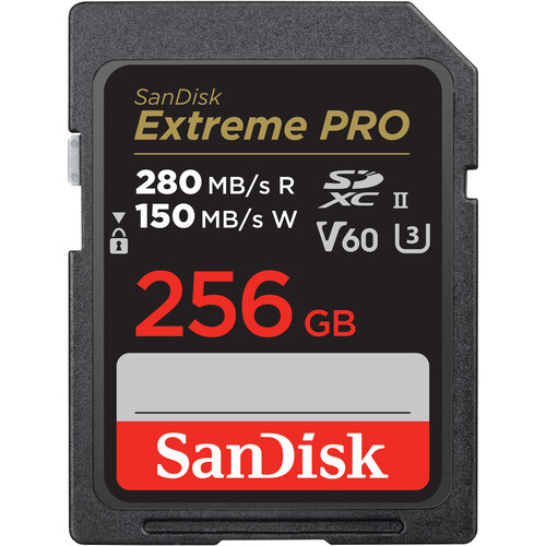 Cartão de Memória SanDisk 256GB Extreme PRO UHS-II SDXC 280 MB/s V60