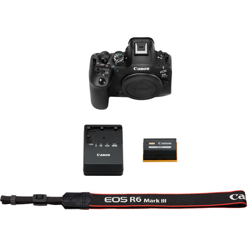Câmera Canon EOS R6 Mark III Mirrorless Corpo com Adaptador Control Ring Mount EF-EOS R​