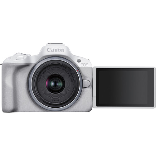 Câmera Canon EOS R50 Mirrorless Branca Kit com Lente RF-S 18-45mm + RF-S 55-210mm