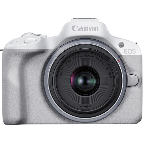 Câmera Canon EOS R50 Mirrorless Branca Kit com Lente RF-S 18-45mm + RF-S 55-210mm