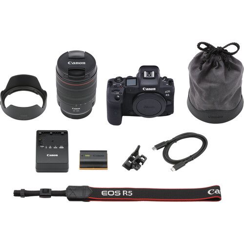 Câmera Canon EOS R5 Mirrorless Kit com Lente Canon RF 24-105mm f/4L IS USM