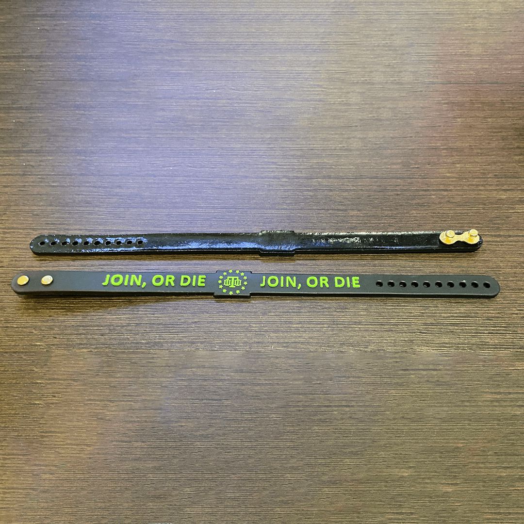 Pulseira de Silicone com Fecho em Latão Join Or Die Team Six Brasil