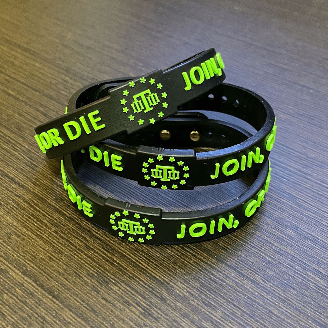 Pulseira de Silicone com Fecho em Latão Join Or Die Team Six Brasil