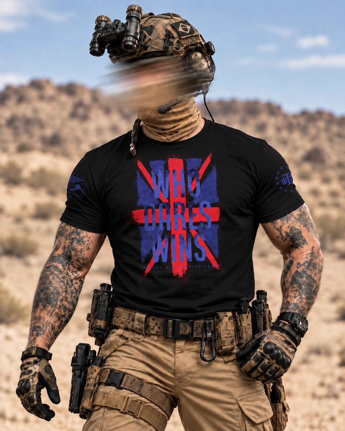 Camiseta Masculina SAS Who Dares Wins Secret Box Team Six Brasil