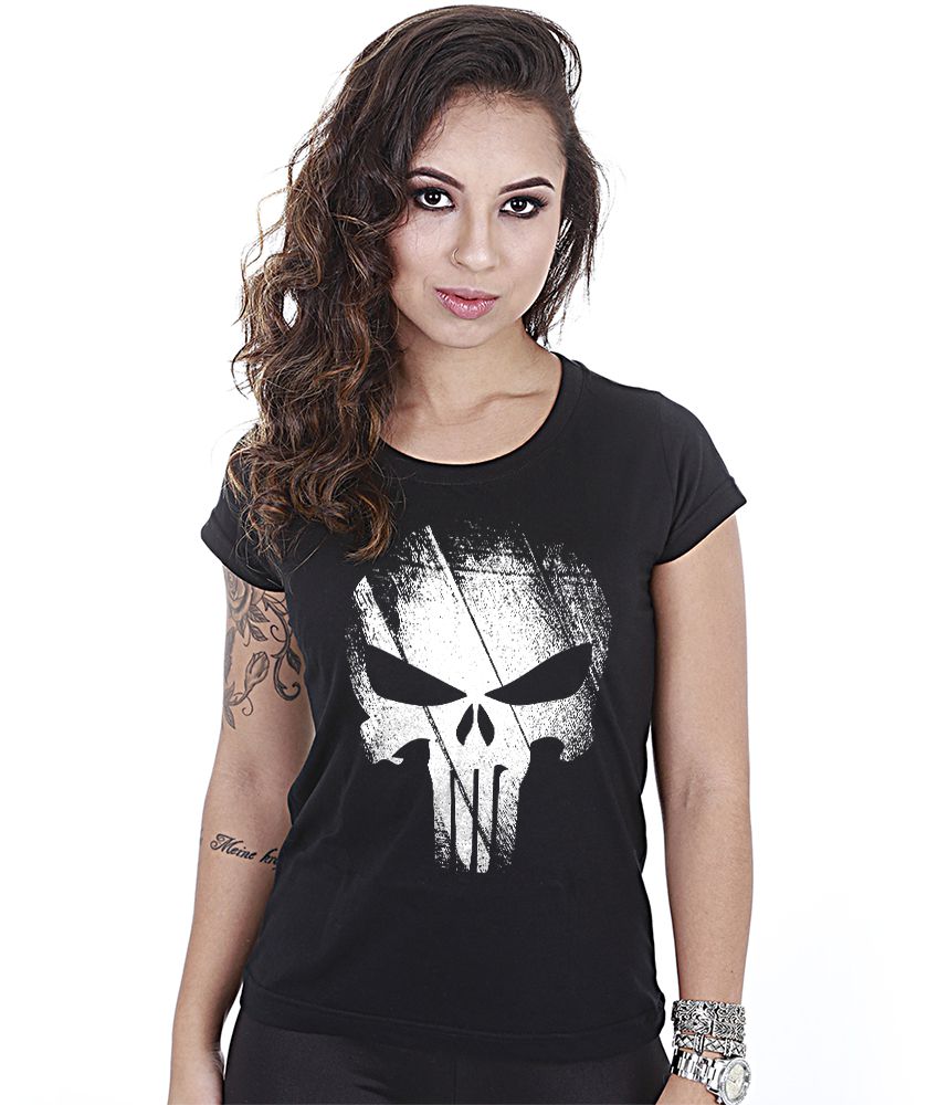 Camiseta Baby Look Feminina The Punisher Team Six Brasil