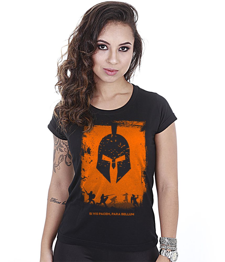 Camiseta Baby Look Feminina Si vis Pacem Para Bellum Team Six Brasil