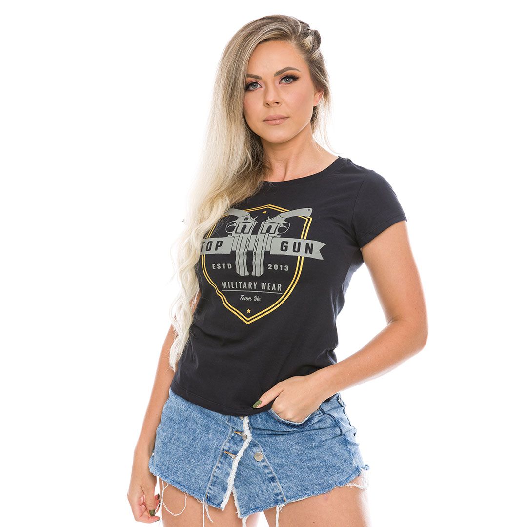 Camiseta Baby Look Feminina Top Gun Team Six Brasil