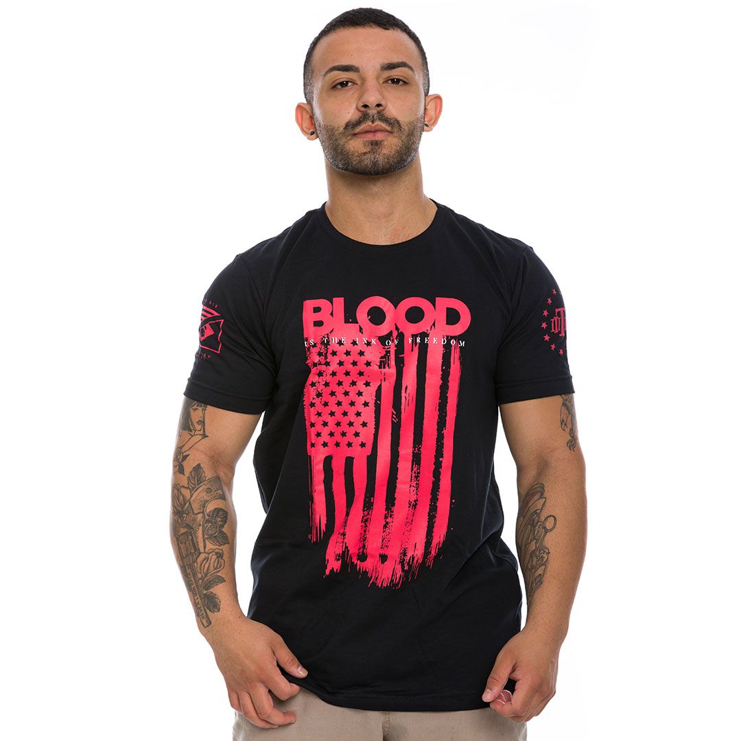 Camiseta Masculina Blood Is The Ink Of Freedom Team Six Brasil