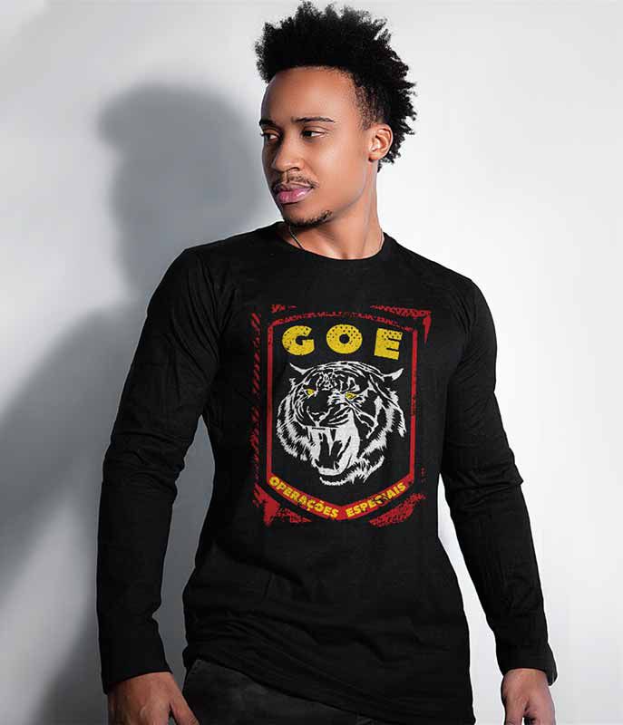 Camiseta Manga Longa GOE Grupo de Operações Especiais Masculina Team Six Brasil