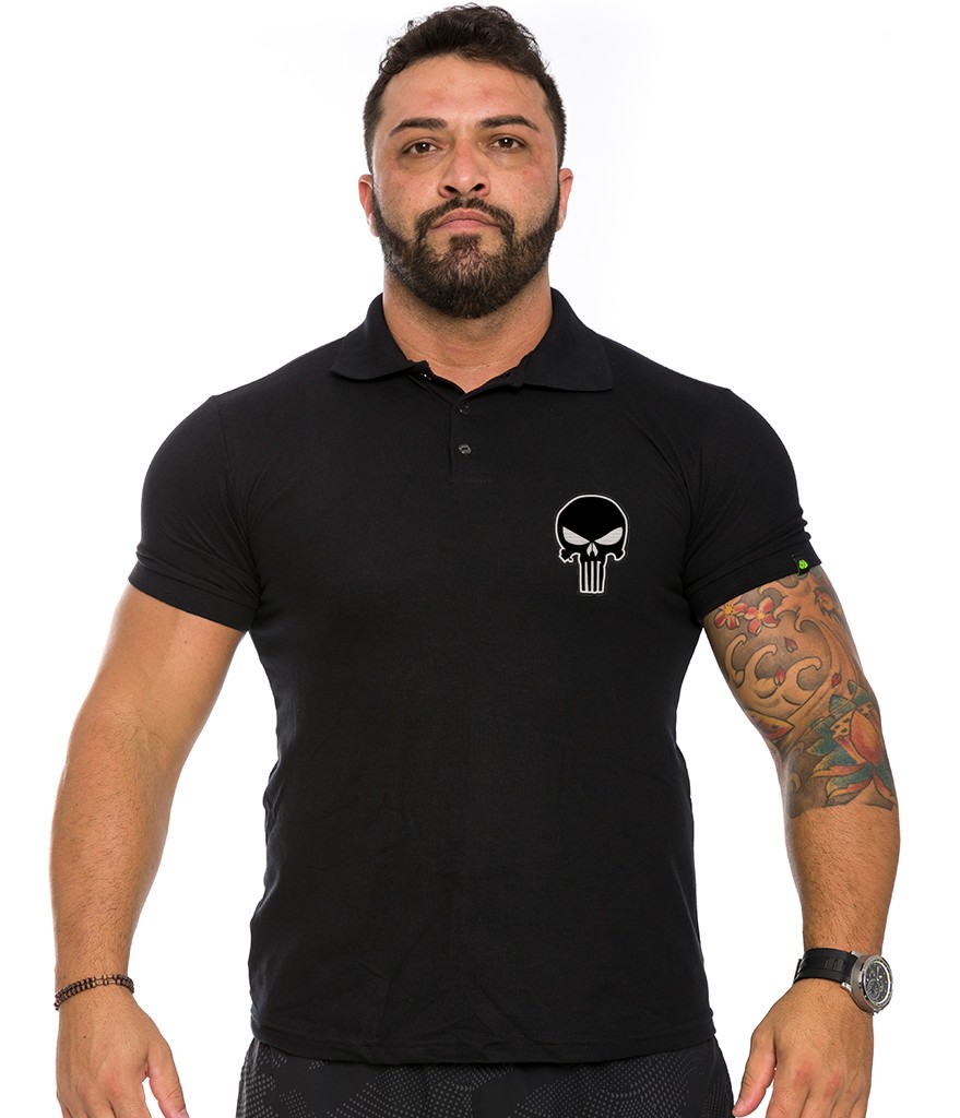 Camiseta Gola Polo Masculina Punisher Team Six Brasil