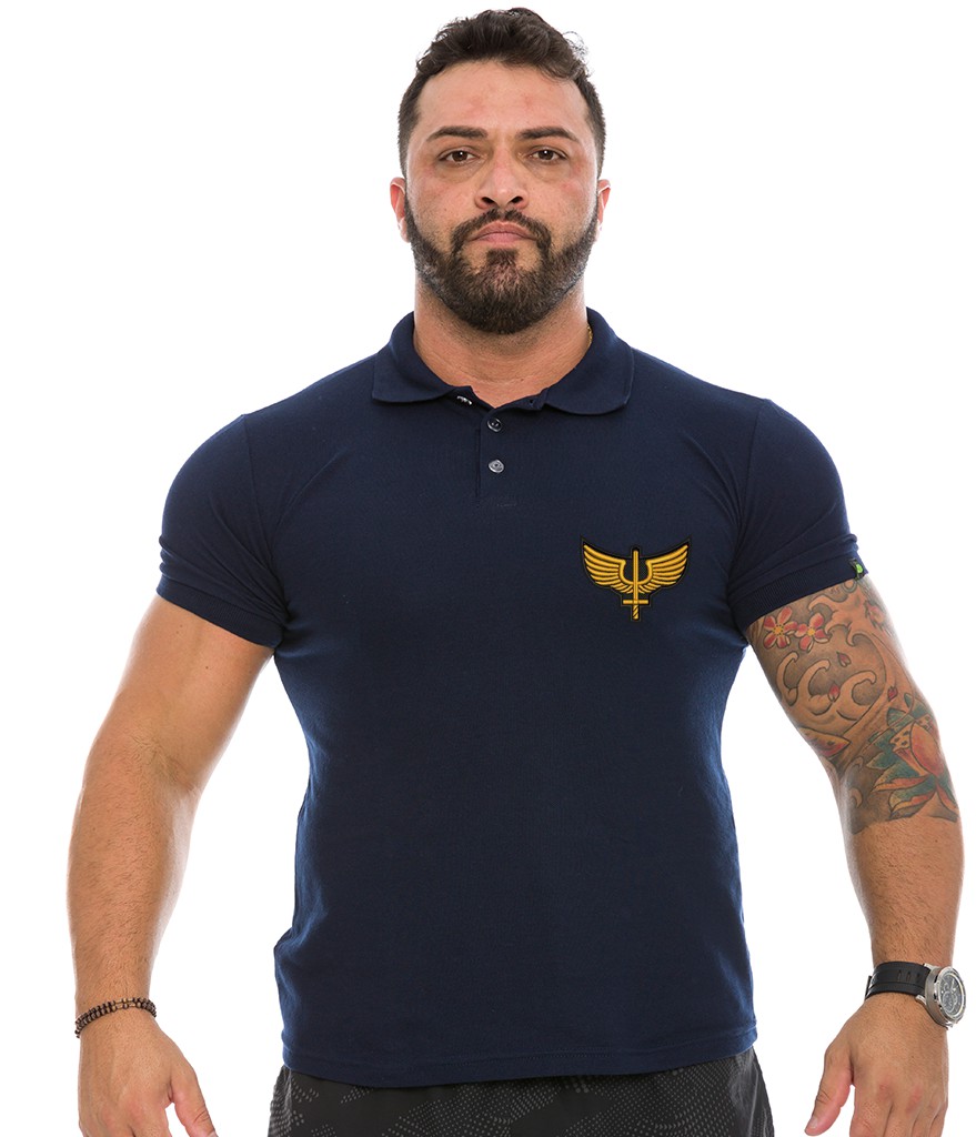 Camiseta Gola Polo Masculina Força Aérea Brasileira Team Six Brasil