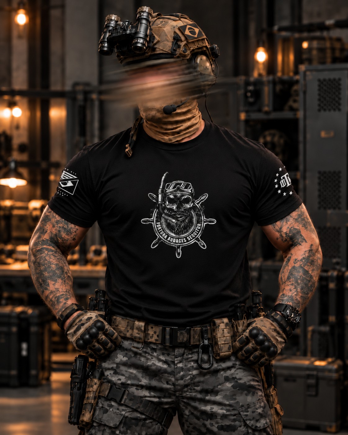 Camiseta Masculina FORTUNA AUDACES SEQUITUR Secret Box Team Six Brasil