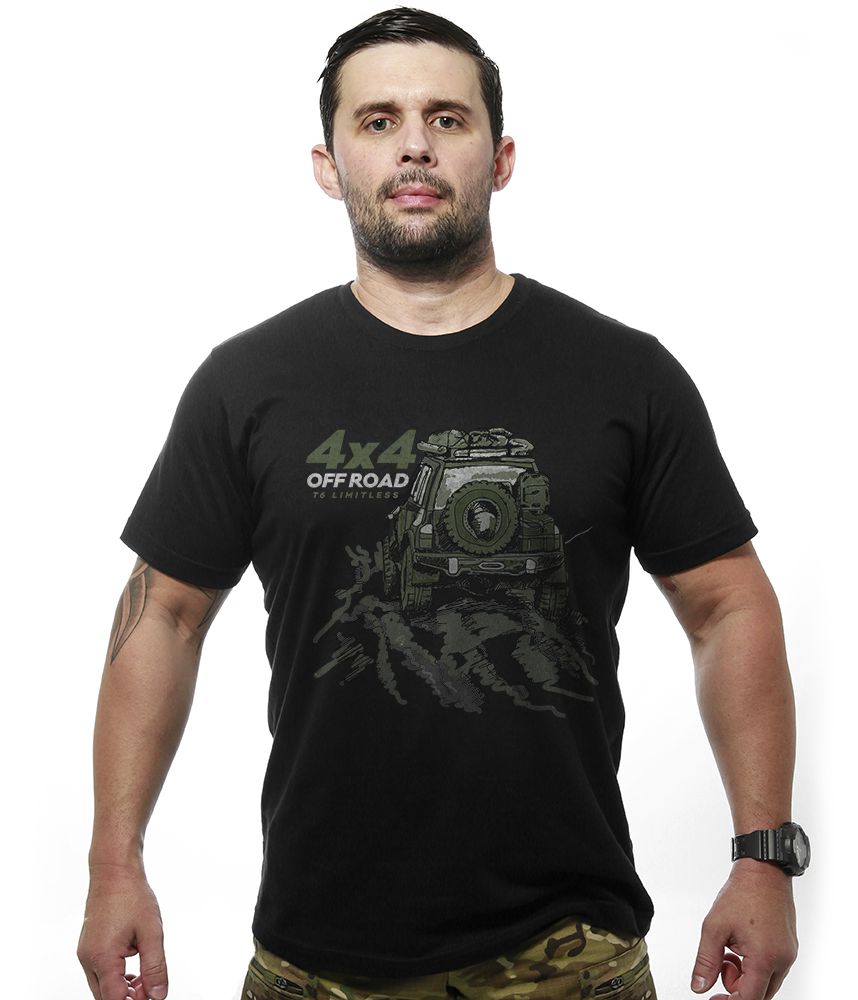Camiseta Masculina 4x4 Off Road T6 Limitless Tático Militar TeamSix Brasil