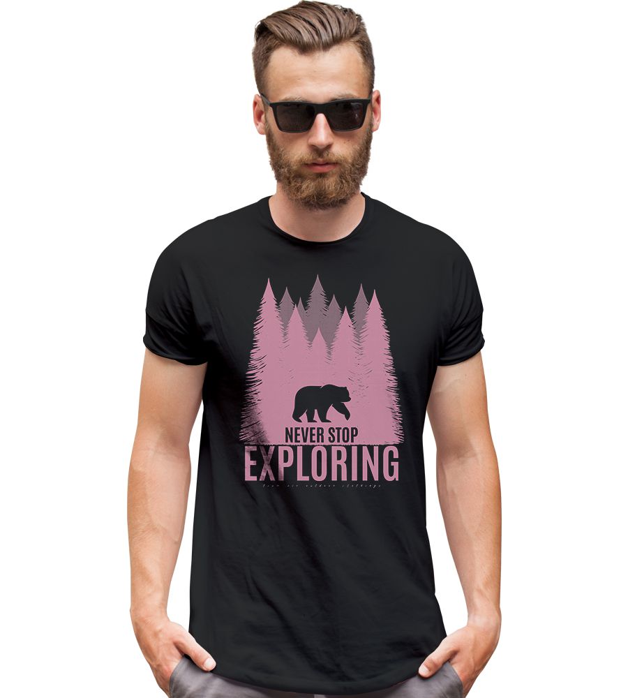 Camiseta Masculina Outdoor Never Stop Exploring Tático Militar TeamSix Brasil