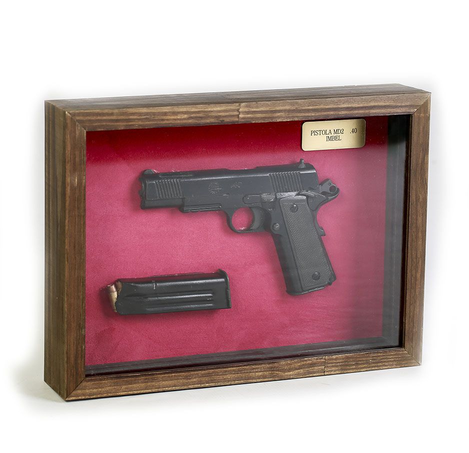 Quadro Retro Pistola MD2 .40 Imbel Team Six Brasil