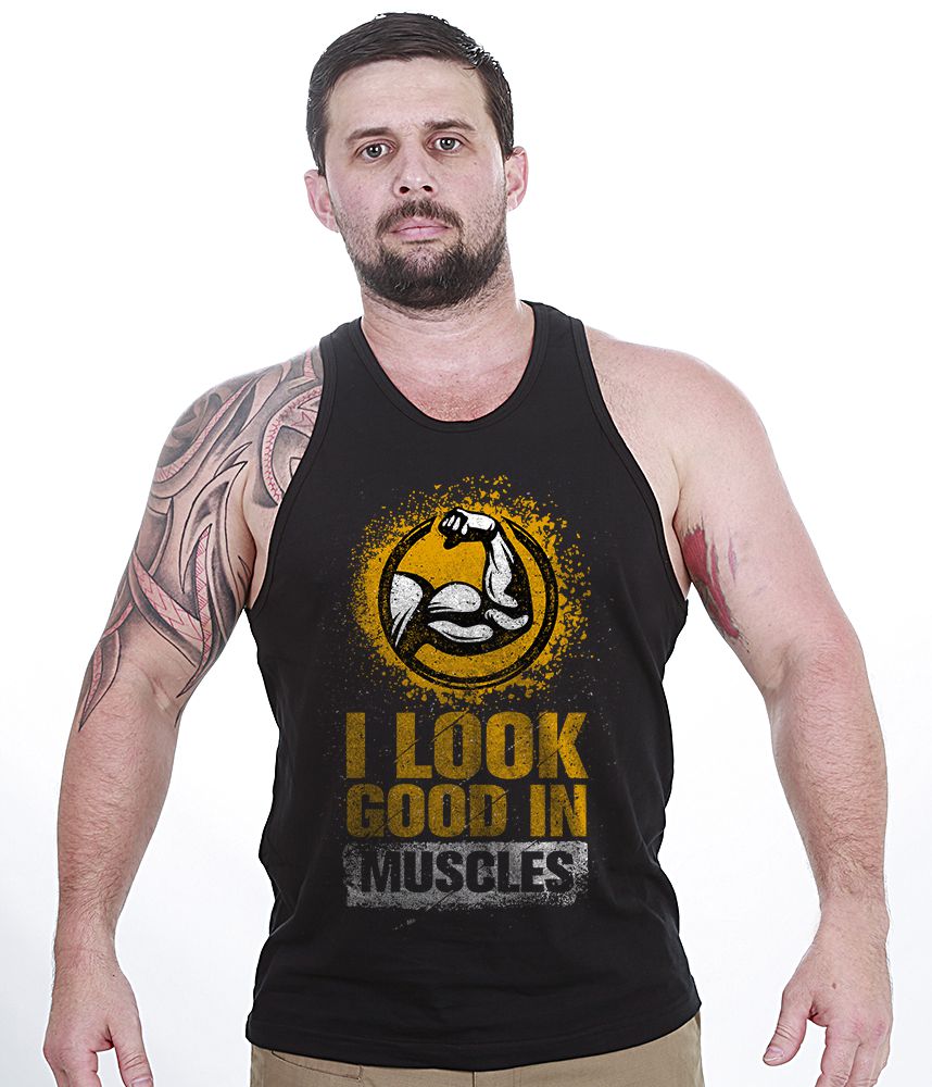 Camiseta Regata Academia I Look Good In Muscles Masculina Team Six Brasil