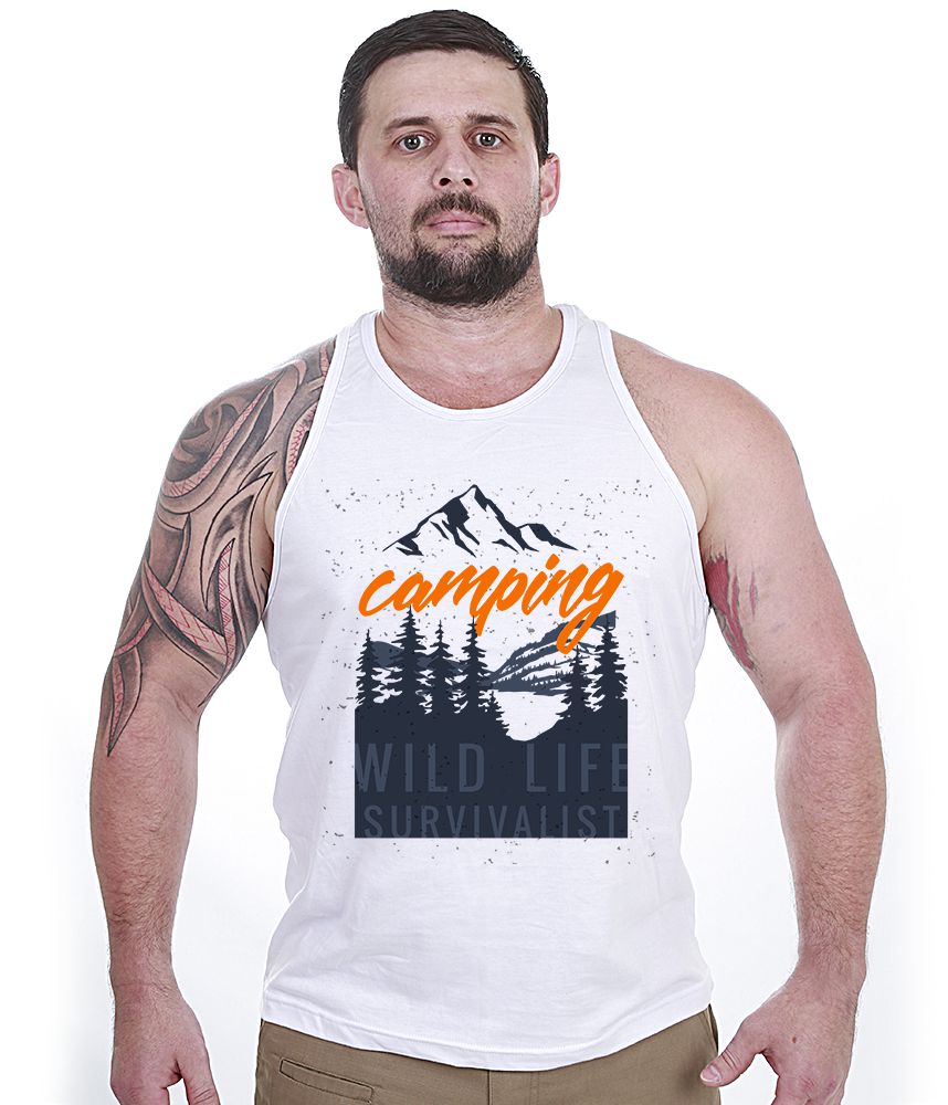 Camiseta Regata Outdoor Camping Wild Life Survivalist Masculina Team Six Brasil