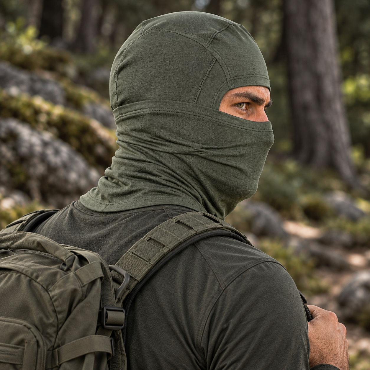 Balaclava Tática Parabellum Verde Oliva Operações especiais Team Six Brasil