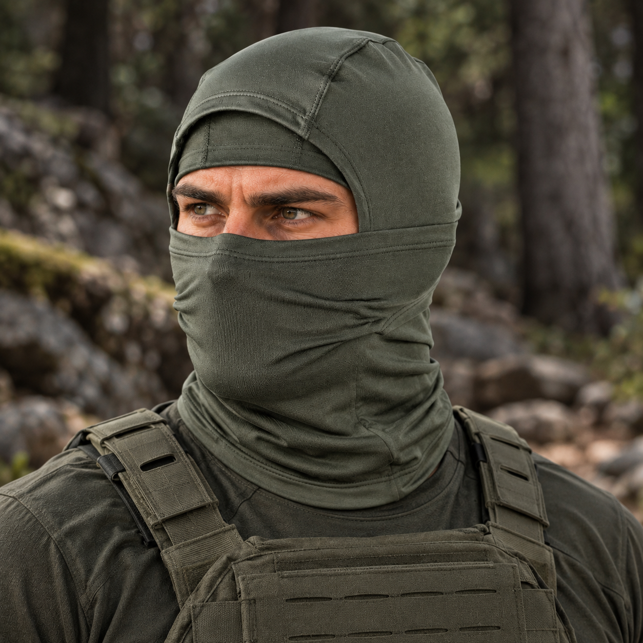 Balaclava Tática Parabellum Verde Oliva Operações especiais Team Six Brasil