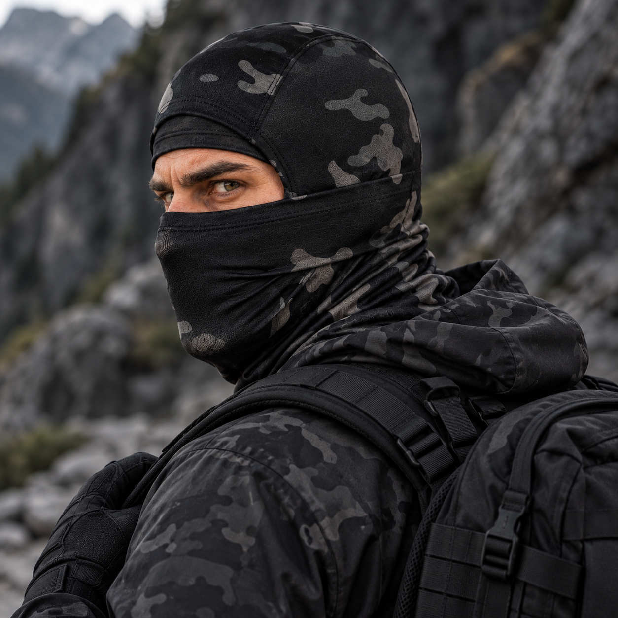 Balaclava Tática Parabellum Multicam Black Operações especiais Team Six Brasil
