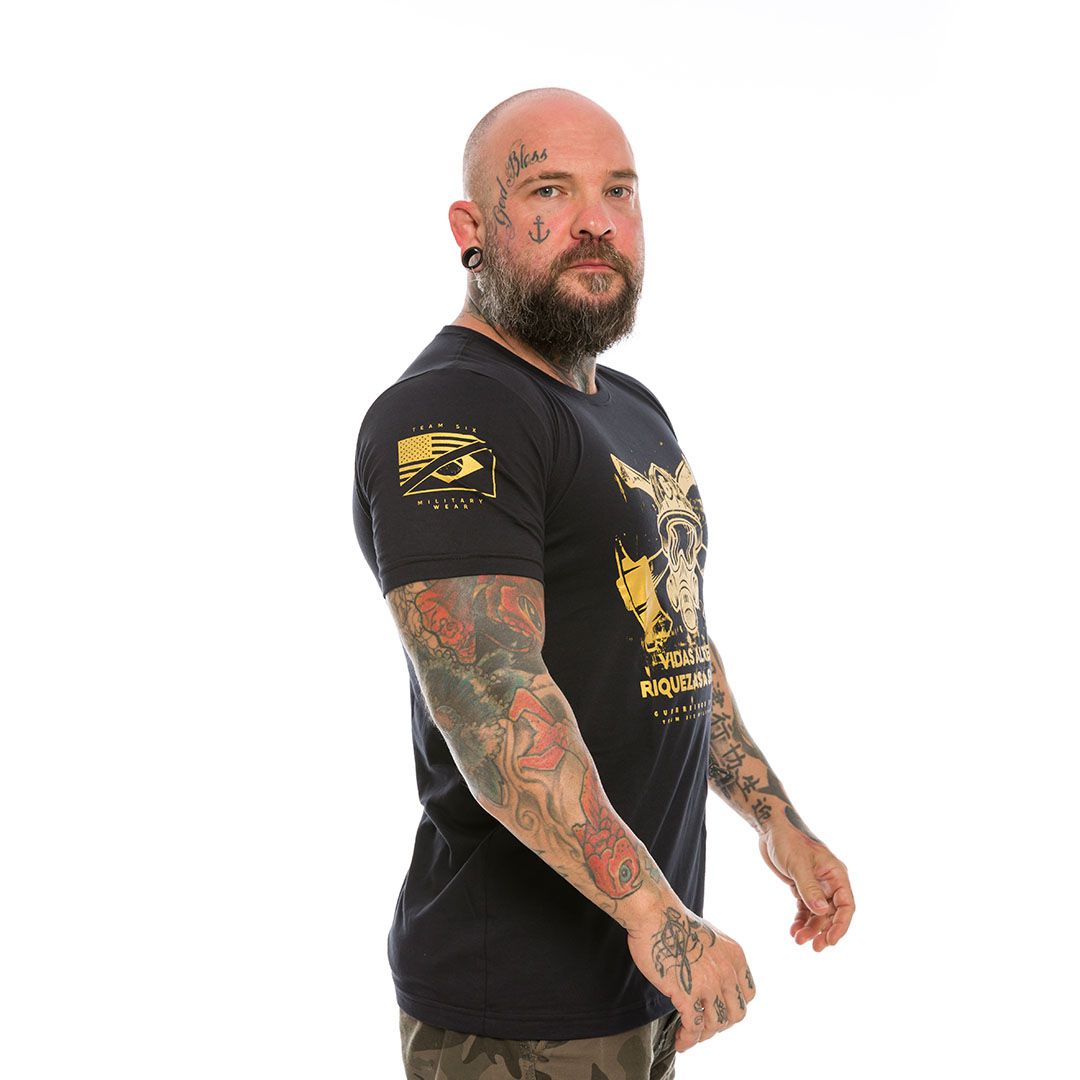 Camiseta Masculina Bombeiros Vidas Alheias Riquezas a Salvar Gold Line Team Six Brasil