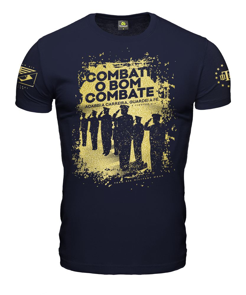 Camiseta Masculina Honor Combati o Bom Combate Gold Line Team Six Brasil