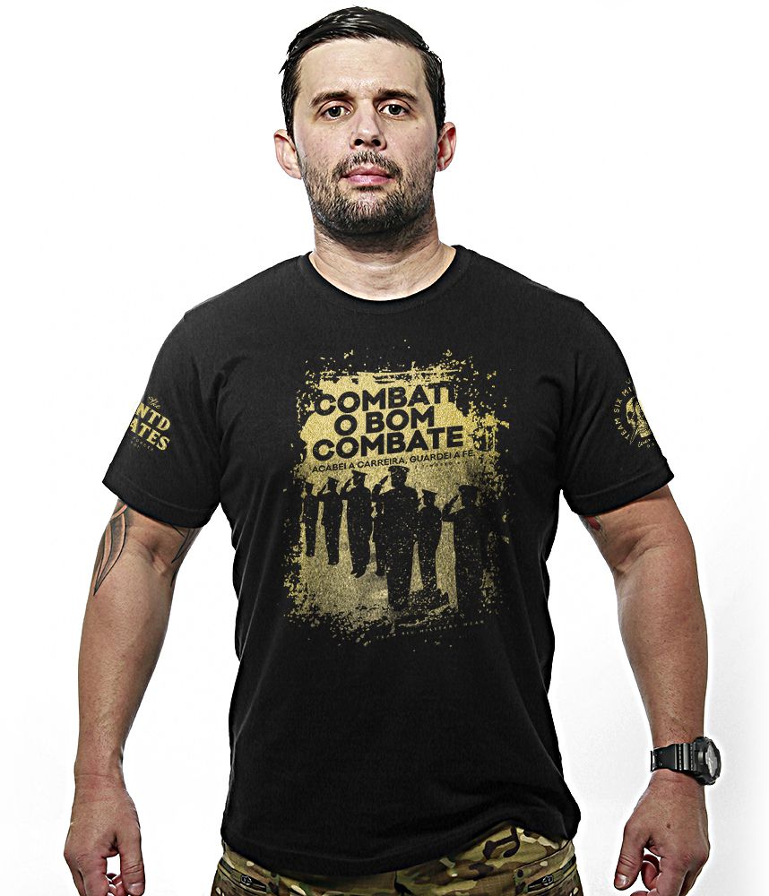 Camiseta Masculina Honor Combati o Bom Combate Gold Line Team Six Brasil