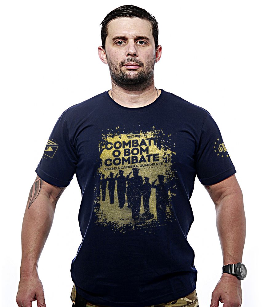 Camiseta Masculina Honor Combati o Bom Combate Gold Line Team Six Brasil
