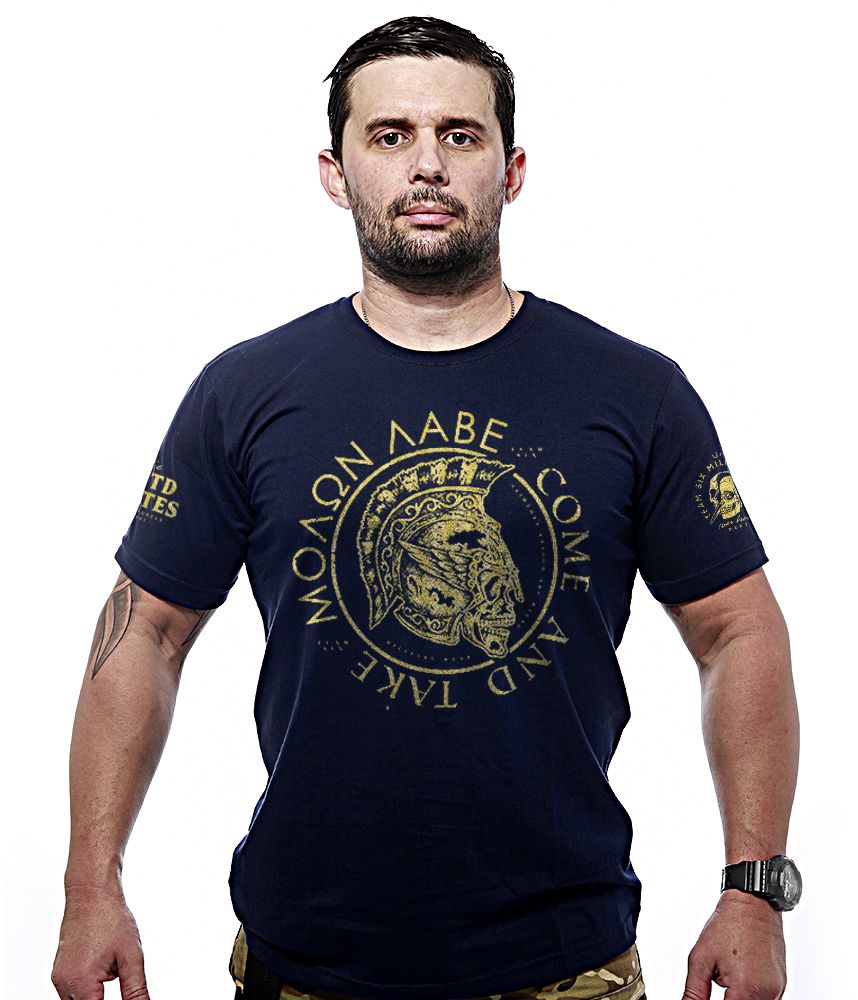 Camiseta Masculina Molon Labe Come and Take Gold Line Team Six Brasil