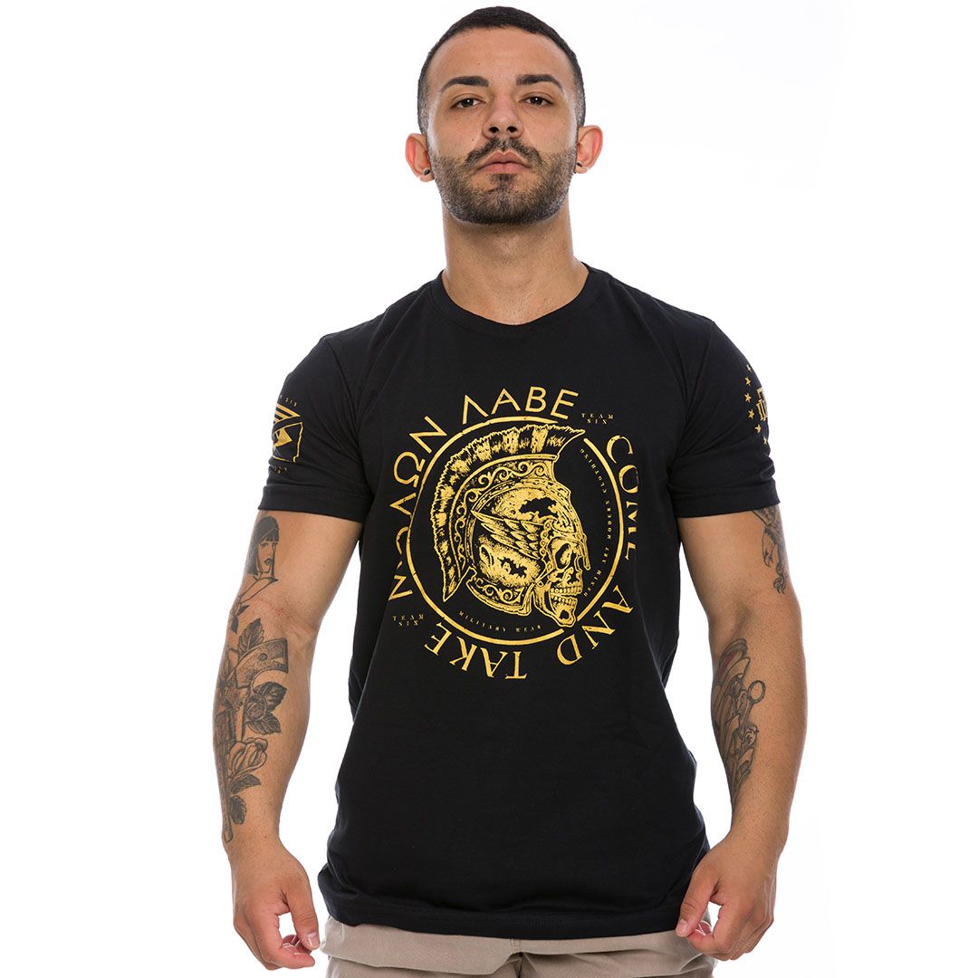 Camiseta Masculina Molon Labe Come and Take Gold Line Team Six Brasil