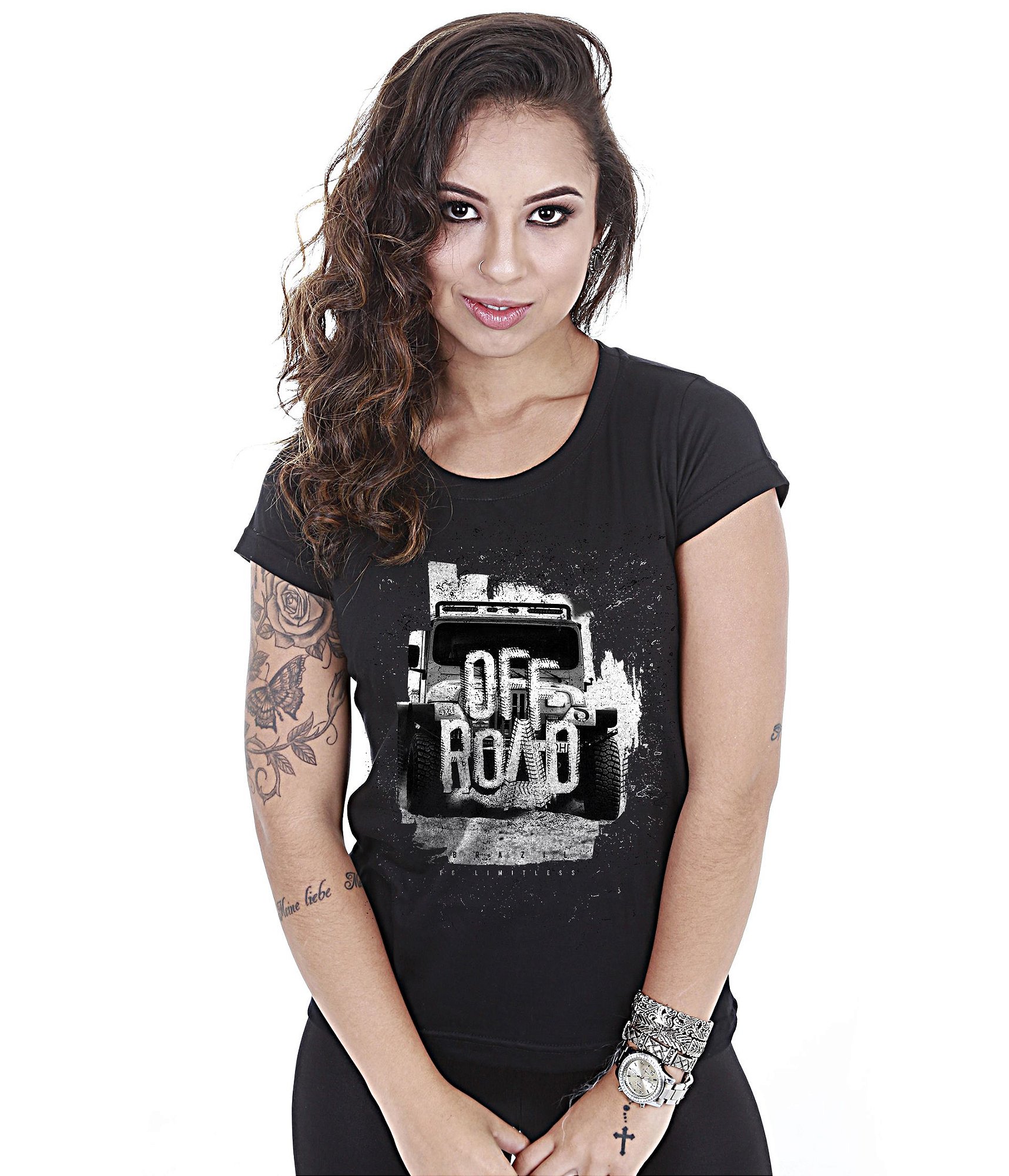 Camiseta Off Road Baby Look Feminina Sem Limites Team Six Brasil