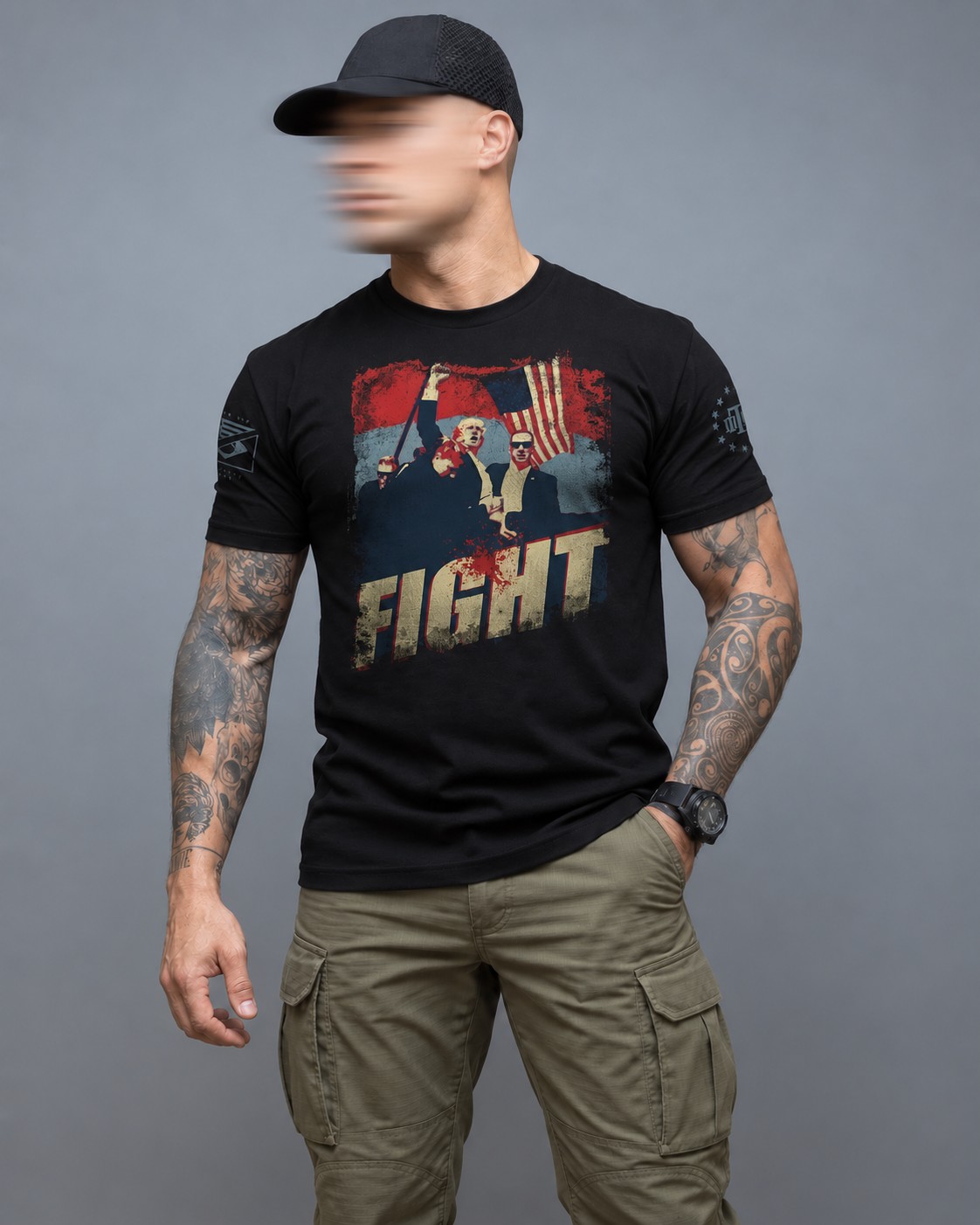 Camiseta Masculina Trump Fight or Fight EUA Team Six