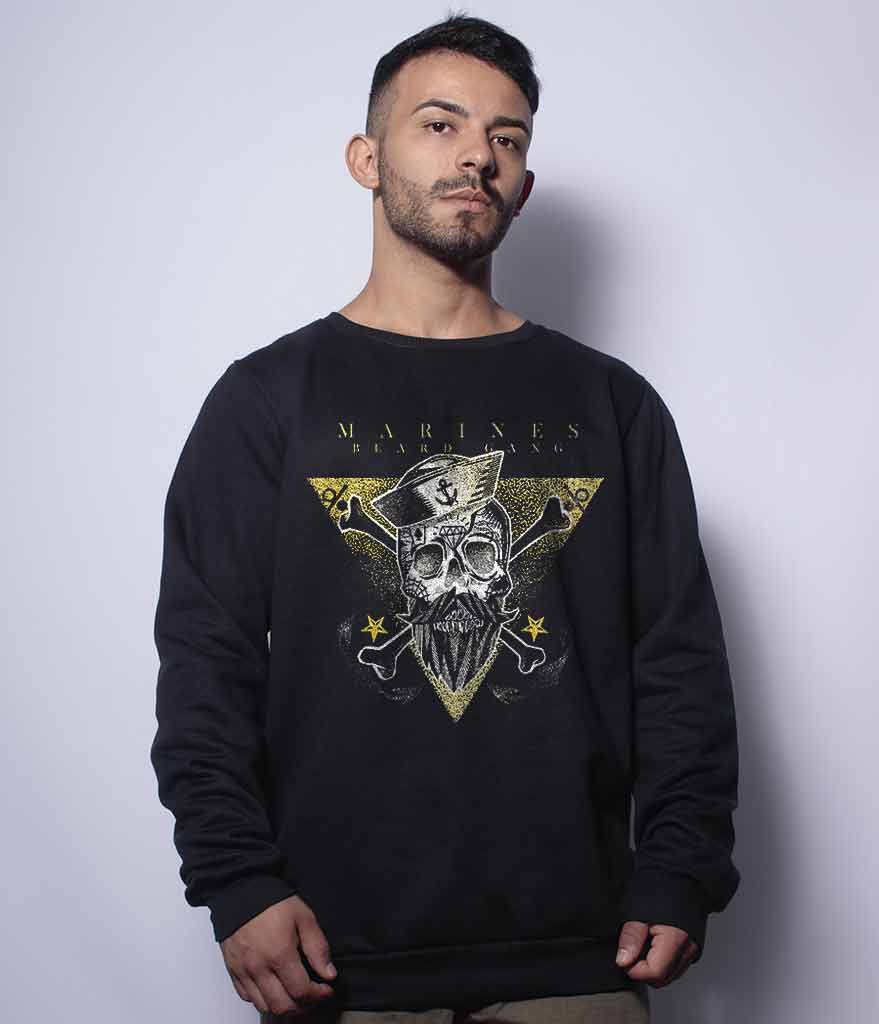 Casaco Básico de Moletom Marines Beard Gang Gold Line Team Six Brasil