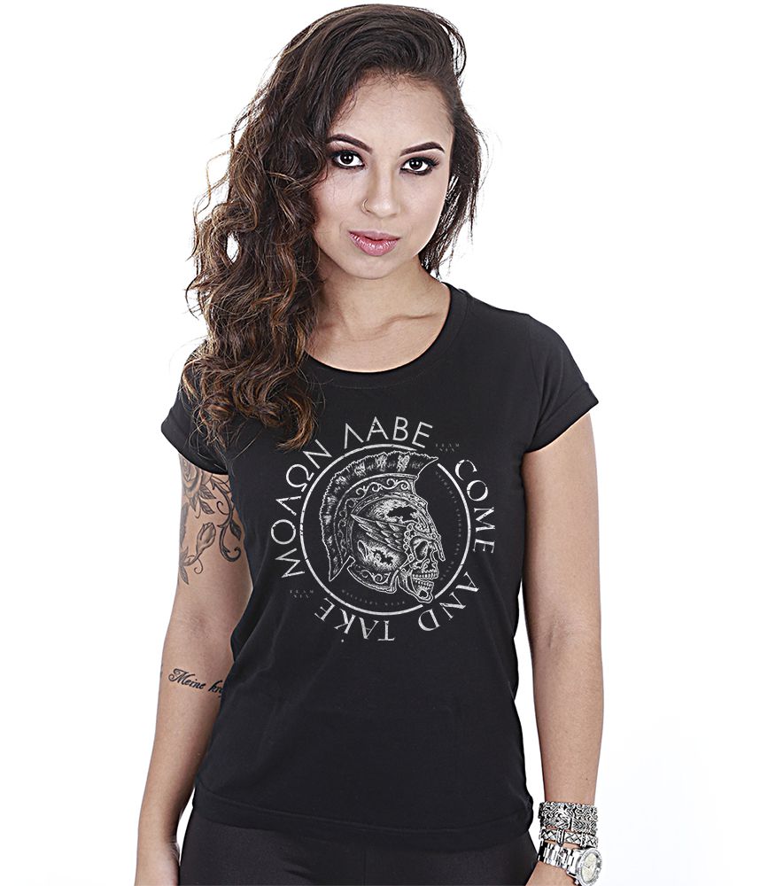 Camiseta Baby Look Feminina Molon Labe Team Six Brasil