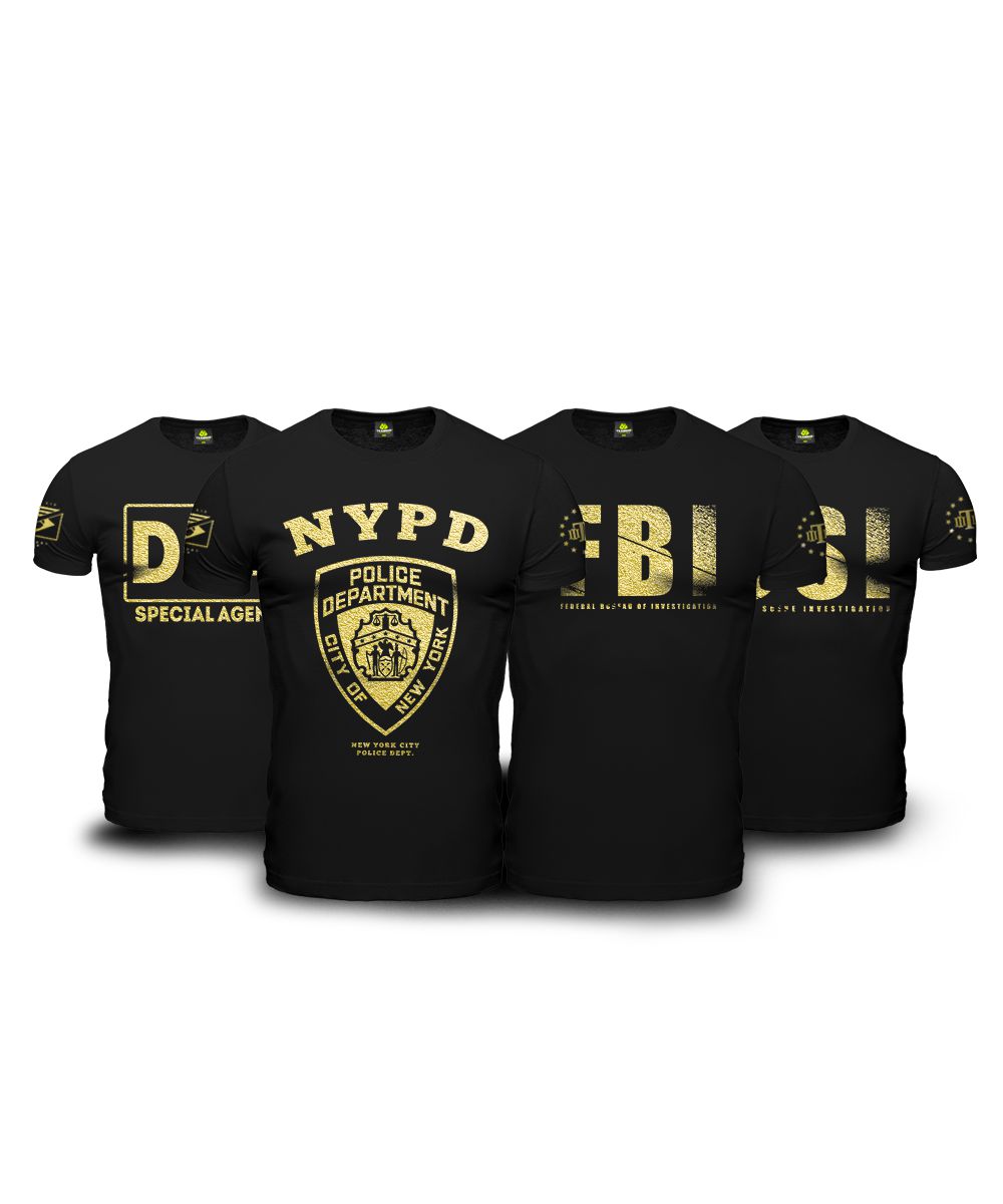 Kit 4 Camisetas Masculinas Pretas The Police Team Six