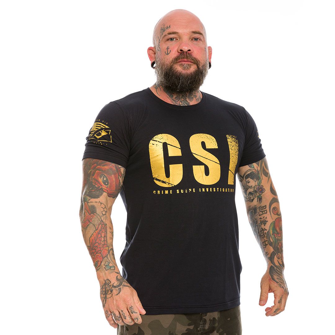 Camiseta Masculina CSI Crime Scene Investigation Gold Line Team Six Brasil